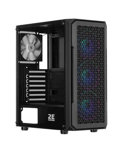 Case 2E G338 HEXAGON, Mid-Tower, ARGB, Gaming PC Case, Black, 4 image