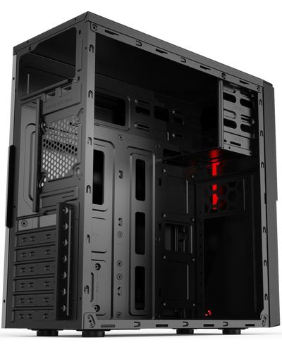 Case 2E Computer case ALFA (E1903U-400) with PSU 2EATX400, MidT, 2xUSB2.0,1xUSB3.0, steel (side panel), black, 4 image