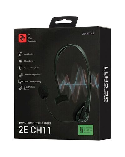 Headphone 2E CH11 PC Headset Mono, Wired, 3.5mm Black, 8 image