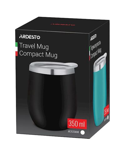 თერმო ჭიქა Ardesto AR2635MMB 350ml Travel mug Compact mug Black , 3 image - Primestore.ge