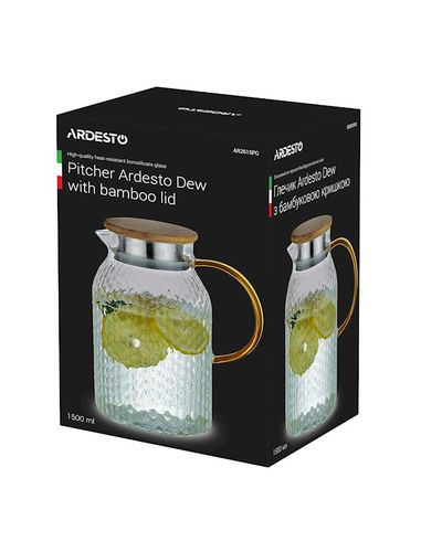 Doc Ardesto AR2615PG 1500ml, Pitcher Dew With Bamboo Lid, 2 image