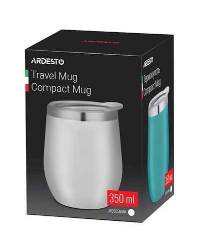 თერმო ჭიქა Ardesto AR2635MMW 350ml Travel mug Compact mug white , 3 image - Primestore.ge