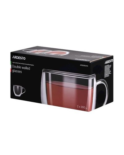 ჭიქები ARDESTO Double wall borosilicate glass mug set Ardesto, 300 ml , 2 image - Primestore.ge