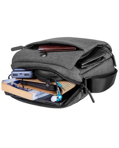 ლეპტოპის ჩანთა 2E Vertical Bag, Melange 10", Black , 6 image - Primestore.ge