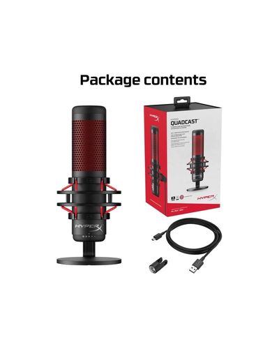 Microphone HyperX Quad Cast Black Red Hyper X HX-MICQC-BK, 3 image