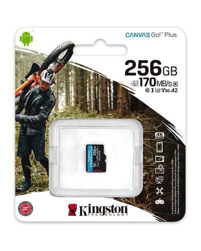 Memory card Kingston 256GB microSDXC C10 UHS-I U3 A2 R170 / W90MB / s + SD, 3 image