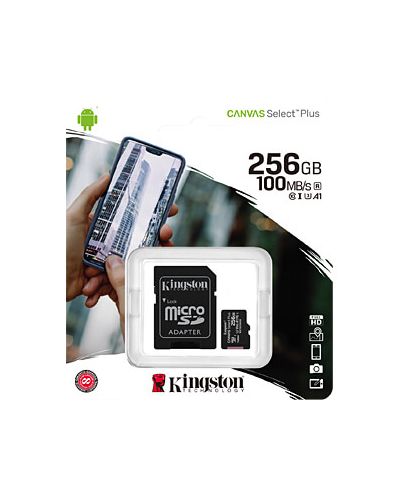 Memory card Kingston 256GB microSDXC C10 UHS-I R100 / W85MB / s Canvas Select Plus + SD, 3 image
