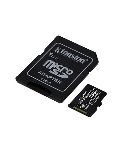 მეხსიერების ბარათი Kingston 256GB microSDXC C10 UHS-I R100/W85MB/s Canvas Select Plus + SD , 2 image - Primestore.ge