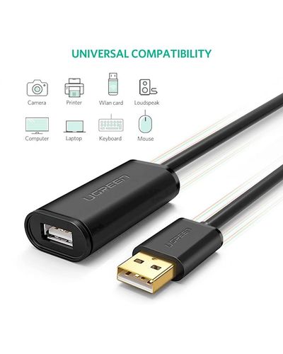 USB extender UGREEN (10321) USB Male to USB Female Active Extension Cable with Chipset 10m (Black), 4 image