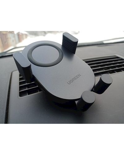 მობილურის დამტენი UGREEN CD256 (40118) Wireless Car Charger, 15W Auto Induction Phone Holder, Black , 2 image - Primestore.ge
