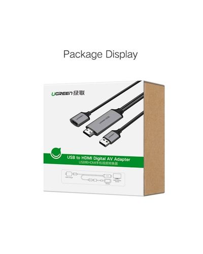 ადაპტერი UGREEN CM151 (50291) USB to HDMI Digital AV Adapter 1.5m (Gray) , 6 image - Primestore.ge