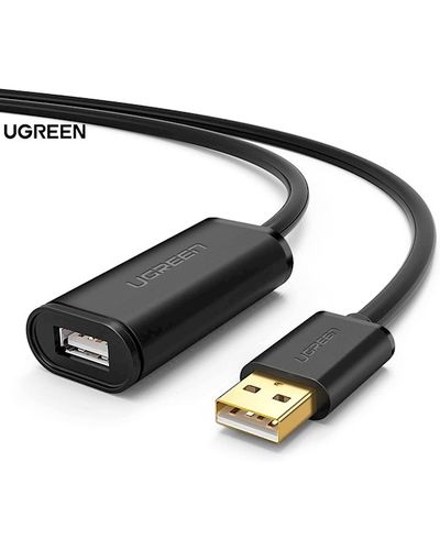 USB დამაგრძელებელი UGREEN (10321) USB Male to USB Female Active Extension Cable with Chipset 10m (Black)  - Primestore.ge