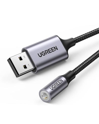 Audio Adapter Ugreen CM477 (30757), Audio Adapter, USB to Mini Jack 3.5mm AUX, Gray