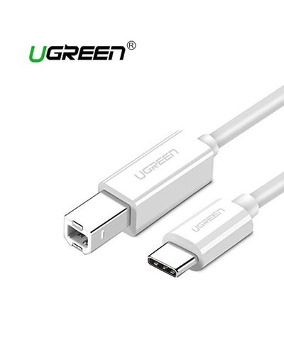 პრინტერის კაბელი UGREEN US241 (40417) USB Type C to USB-B Cable White 1.5M  - Primestore.ge