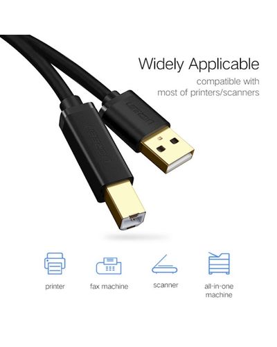 პრინტერის კაბელი UGREEN US135 (10350) USB 2.0 AM to BM print cable 1.5M , 2 image - Primestore.ge
