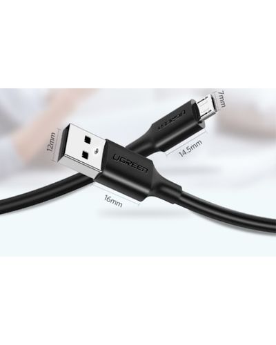 USB cable UGREEN US289 (60136) 2.0 A to Micro USB Cable Nickel Plating 1m (Black), 6 image
