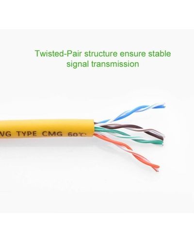 UTP LAN კაბელი UGREEN NW103 (11231) Cat5e Patch Cord UTP Lan Cable, 2m, Yellow , 4 image - Primestore.ge