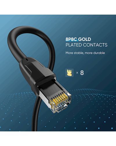 ქსელის კაბელი UGREEN NW121 (80787) Pure Copper Patch Cord Cat8 RJ45 Ethernet Cable 0.5M (Black) , 7 image - Primestore.ge