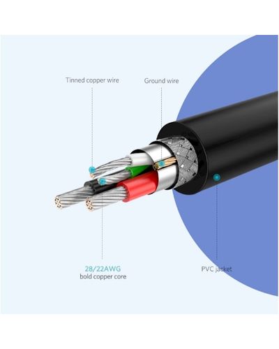 USB cable UGREEN US289 (60136) 2.0 A to Micro USB Cable Nickel Plating 1m (Black), 5 image