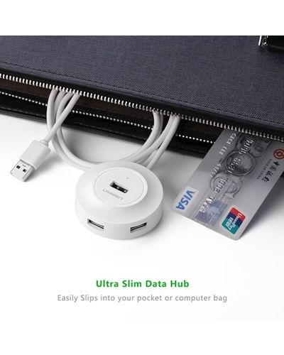 USB Hub UGREEN CR106 (20270) USB 2.0 4 PORTS HUB 1M WHITE, 6 image