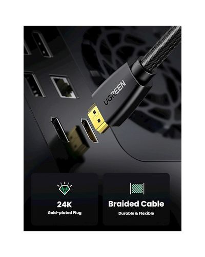 HDMI cable UGREEN HD118 (40409) 4K UHD High Speed HDMI 2.0 Cable, 1.5m, Black, 9 image
