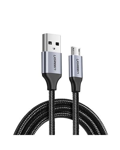 USB კაბელი UGREEN US290 (60147) USB 2.0 A to Micro USB Cable Nickel Plating Aluminum Braid 1.5m (Black)  - Primestore.ge