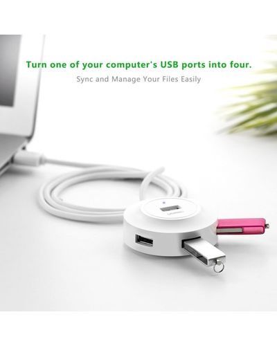 USB Hub UGREEN CR106 (20270) USB 2.0 4 PORTS HUB 1M WHITE, 2 image