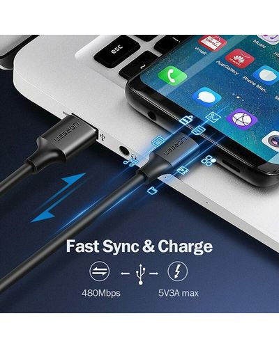 USB cable UGREEN US287 (60117) USB 2.0 to USB-C date cable Black 1.5M, 4 image