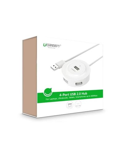 USB ჰაბი UGREEN CR106 (20270) USB 2.0 4 PORTS HUB 1M WHITE , 7 image - Primestore.ge