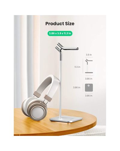 Headphone Stand UGREEN LP143 (80701) Earphone Holder Stand, Silver, 7 image
