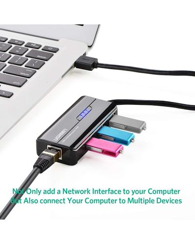 ქსელის ბარათი UGREEN 20264 USB 2.0 10/100Mbps USB to Lan + 3Port USB HUB Network Adapter , 6 image - Primestore.ge