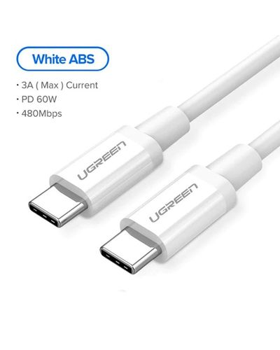 USB კაბელი UGREEN 60518 USB 2.0 C M/M ABS Cover 1m (White) , 2 image - Primestore.ge