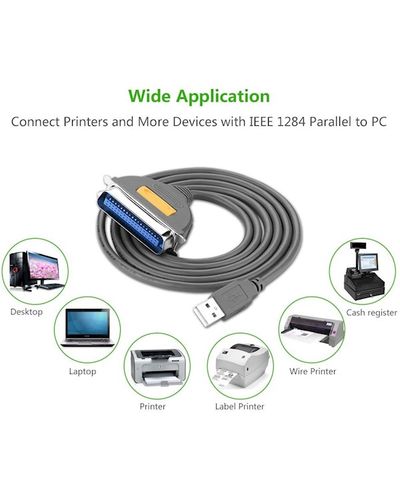პრინტერის კაბელი UGREEN CR124 (20225) USB to CN36 IEEE1284 Parallel Printer Cable 2m , 6 image - Primestore.ge