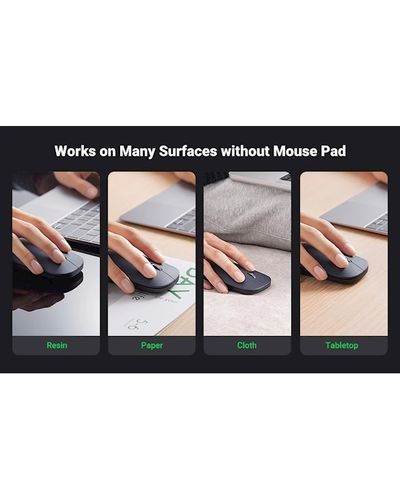 Mouse Ugreen MU001 (90373), Wireless, 4000DPI, USB, Mouse, Light Gray, 6 image