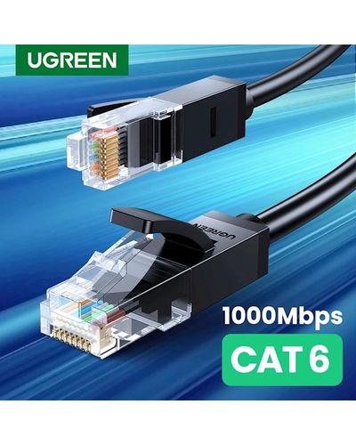 Network cable UGREEN NW102 (20164) Cat6 Patch Cord UTP Lan Cable, 10m, Black, 3 image