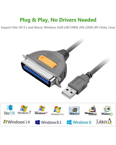 პრინტერის კაბელი UGREEN CR124 (20225) USB to CN36 IEEE1284 Parallel Printer Cable 2m , 4 image - Primestore.ge