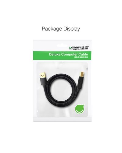 Printer Cable UGREEN US135 (20847) USB 2.0 AM to BM Print Cable 2M Gold-Plated (Black) 2M, 4 image