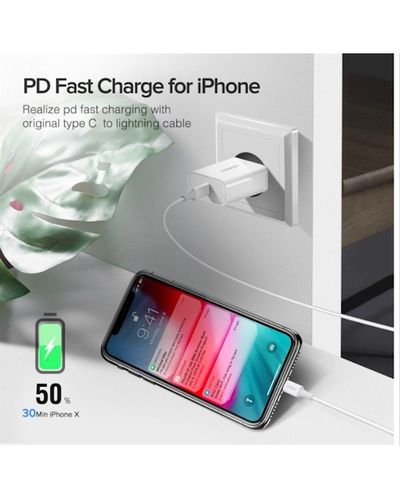 Mobile phone charger UGREEN CD137 (60450) Fast Charging Power Adapter with PD 18W EU (White), 5 image