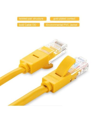 LAN cable UGREEN Patch Cord NW103 (30642) Cat 5e UTP Lan Cable 10m (Yellow), 3 image