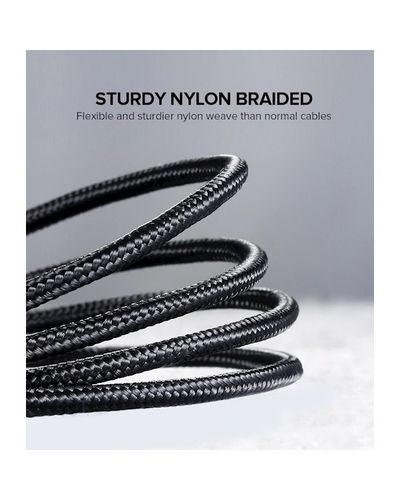 USB cable UGREEN US290 (60146) USB 2.0 A to Micro USB Cable Nickel Plating Aluminum Braid 1m (Black), 4 image