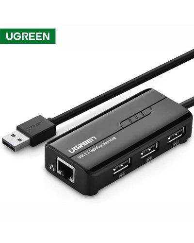 ქსელის ბარათი UGREEN 20264 USB 2.0 10/100Mbps USB to Lan + 3Port USB HUB Network Adapter  - Primestore.ge