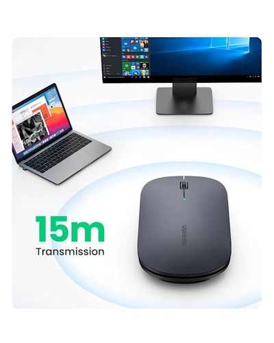 Mouse Ugreen MU001 (90373), Wireless, 4000DPI, USB, Mouse, Light Gray, 4 image