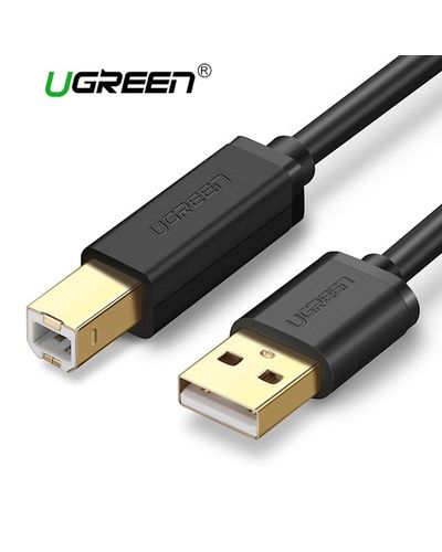 Printer Cable UGREEN US135 (20847) USB 2.0 AM to BM Print Cable 2M Gold-Plated (Black) 2M