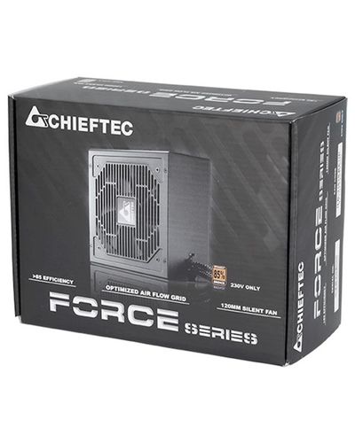 კვების ბლოკი CHIEFTEC RETAIL Force CPS-550S, 12cm fan, a/PFC, 24+4+4, 2xPeripheral, 4xSATA, 2xPCIe , 4 image - Primestore.ge