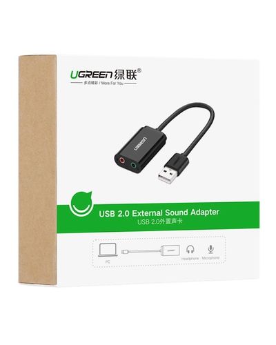 USB ხმის ბარათი US205 (30724) Ugreen USB Sound Card External 3.5mm USB USB Adapter , 4 image - Primestore.ge