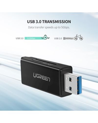 ბარათის წამკითხველი + მეხსიერების ბარათი UGREEN CM104 (40752) USB 3.0 to TF + SD Dual Card Reader (Black) , 5 image - Primestore.ge