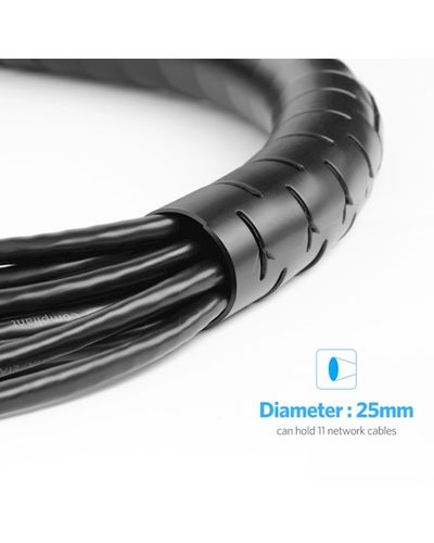 კაბელ მენეჯმენტი UGREEN LP121 (30819) Protection Tube DIA 25mm 3m (Black),LP121 , 3 image - Primestore.ge
