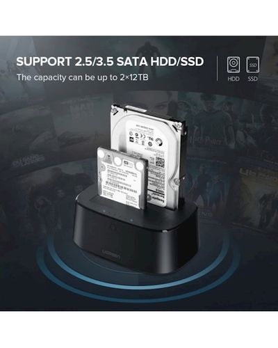 Hard Disk Reader UGREEN CM198 (50857) USB 3.0 to SATA Dual-Bay Hard Drive Docking Station, 3 image