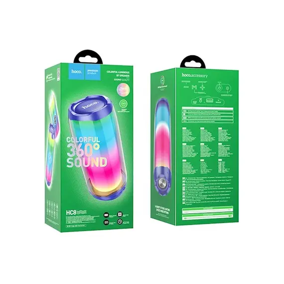 დინამიკი hoco HC8 Pulsating colorful luminous wireless speaker - Blue - Primestore.ge