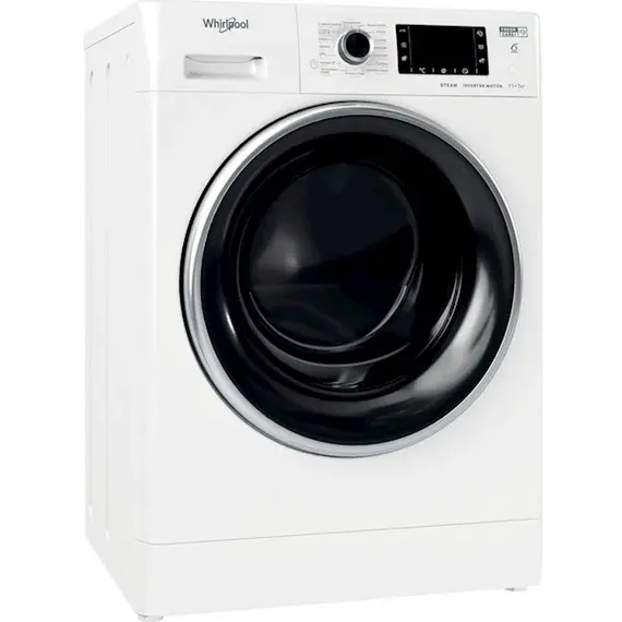 Washing Machine Whirlpool Washing Machine with Dryer FWDD 1171582 WBCV RU (869991639130) 11 kg (7 kg), 1600 rpm, A +, 60 cm, display, invertor, Silver, 2 image
